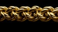 Massive gold braided chain on a dark background. Generative AI