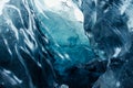 Massive ice chucks inside crevasse