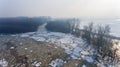 Massive ice floes on Tisza river