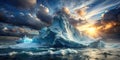 A Massive Iceberg in a Chaotic Ocean Visualizing the Impact of Global Warming on Our Planet Royalty Free Stock Photo