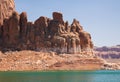 Massive Lake Powell Cliffs and Mittens Royalty Free Stock Photo
