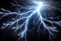 Massive lightning bolt with branches isolated on black Royalty Free Stock Photo
