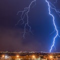 Massive Lightning Bolt in front of Dust Storm Royalty Free Stock Photo