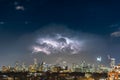 A massive lightning storm over the Toronto skyline