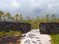 Massive man-made Rock Walls of Pu'uhonua o Honaunau - Place of R