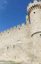 Massive medieval walls and towers guard  Palace of the Grand Master Royalty Free Stock Photo