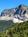 Rocky mountain range with green trees at national park Royalty Free Stock Photo