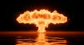 Massive nuclear explosion mushroom cloud dramatic background Royalty Free Stock Photo