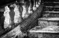 Massive old staircase with beautiful details.