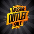 Massive outlet sale vector banner design with origami ribbon