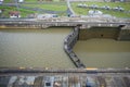 Massive Panama Canal lock Royalty Free Stock Photo