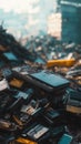 Massive pile of discarded electronics and circuit boards, highlighting e-waste. environmental issues Royalty Free Stock Photo
