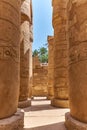 Pillars of the Karnak temple in Luxor, Egypt Royalty Free Stock Photo