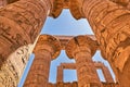 Pillars of the Karnak temple in Luxor, Egypt Royalty Free Stock Photo