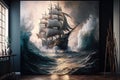 Massive Pirate Ship large splashes large transparent