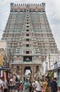 Massive Rajagopuram of Shirangam Temple.