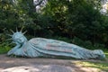 Massive Reclining Statue of Liberty at Morningside Park of New York City