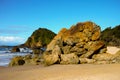 Massive rocks on beach at Port Macquarie Australia