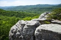 Massive rocks and green mountains create a stunning view on McCloud Mountain.