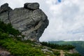 Rocks and haze in Carpathian Mountains Royalty Free Stock Photo