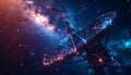 Futuristic Satellite Array in a Cosmic Nebula Royalty Free Stock Photo