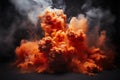 Massive Smoke clouds explosion planet. Generate Ai