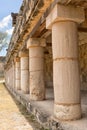 Massive stone columns at Uxmal Mexico Royalty Free Stock Photo