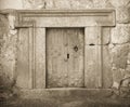 Massive stone door Royalty Free Stock Photo