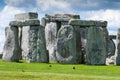 Massive stone trilithons of Stonehenge World Heritage site, Salisbury Plain, Wiltshire, UK. Royalty Free Stock Photo