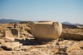 A massive stone vase in ancient Acropolis site in Limassol