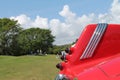 Rear details rare German car with tailfins Royalty Free Stock Photo