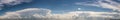 Massive tropical storm front approaching city, panorama Royalty Free Stock Photo