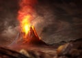 Massive Volcano Eruption Royalty Free Stock Photo