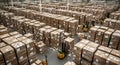 Massive Warehouse Storage of Boxed Inventory Royalty Free Stock Photo
