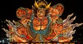 Massive warrior Nebuta float shines brightly at night Royalty Free Stock Photo