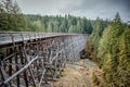 The massive wooden beam Kinsol Trestle of Shawnigan Lake Vancouver Island
