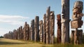 Massive wooden totems. Generative AI