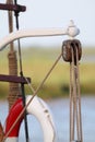 Mast Boom Mizzen Rigging of a Thames sailing barge Royalty Free Stock Photo