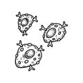 Mast cell isolated on white background. Hand drawn scientific microbiology vector illustration in sketch style Royalty Free Stock Photo