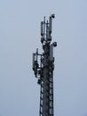 Mast of cellular communication with microwave antenna