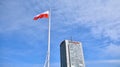 Mast of Freedom in Warsaw town.