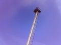 Mast lighting on a blue sky . Mast with lightning rod and observation platform Royalty Free Stock Photo