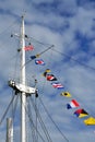 Mast and maritime signal flags Royalty Free Stock Photo