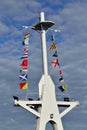Mast and maritime signal flags Royalty Free Stock Photo
