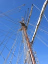 Mast of an old sailing ship Royalty Free Stock Photo