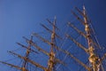 Mast on an old wooden sail ship Royalty Free Stock Photo