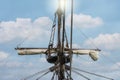 Mast retracted from a 16th century spanish galleon Royalty Free Stock Photo