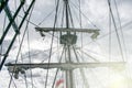 Mast retracted from a 16th century spanish galleon Royalty Free Stock Photo