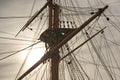 Mast and rigging on sailing ship Royalty Free Stock Photo