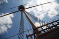 Mast and rigging on a sailing ship